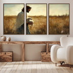 Jesus the Good Shepherd Wall Art Canvas Print, Inspirational Christian Religious Print for Prayer Room