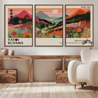 Yayoi 1986 Wall Art Print, Vibrant Wabi Sabi Japanese Abstract Design