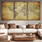 Push Pin World Map Canvas Print | Travel Tracker Wall Art