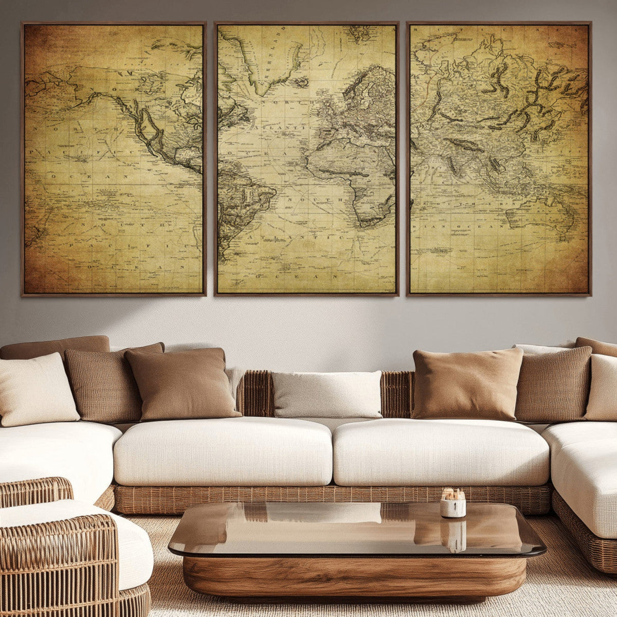 Push Pin World Map Canvas Print | Travel Tracker Wall Art
