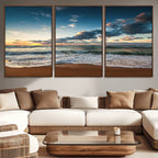 Ocean Beach Wall Art Canvas Print Sunset Artwork Print