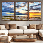 Sunset On The Ocean Wall Art Canvas Print