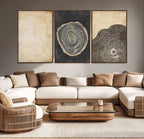 Tree Rings Canvas Wall Art Print, Minimalist Natural History in Modern Decor