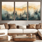 Abstract Forest Print | Mountain Wall Art | Autumn Landscape Canvas Print