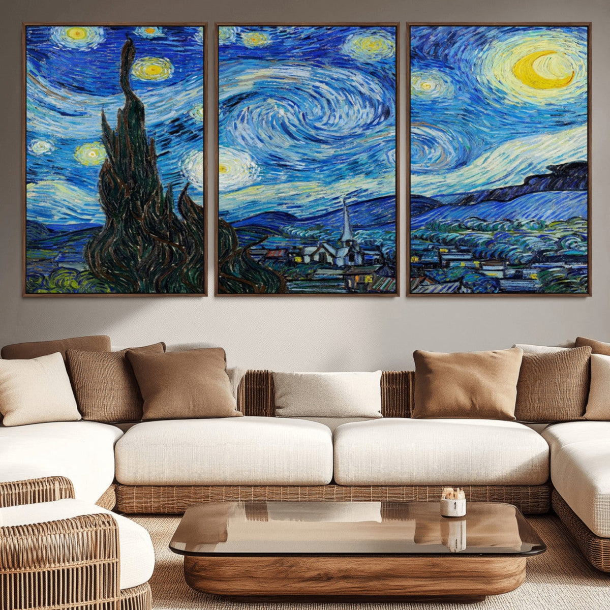 Vincent Van Gogh The Starry Night Abstract Wall Art Canvas Print