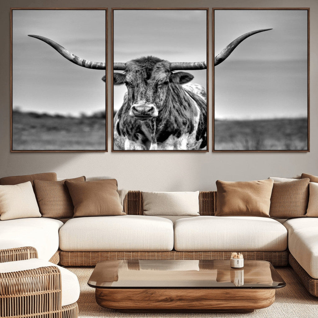 Texas Longhorn Cow Wall Art, Texas Longhorn Canvas, Cattle