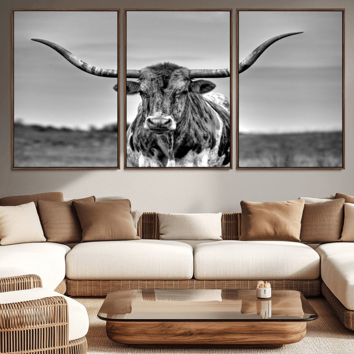 Texas Longhorn Cow Wall Art, Texas Longhorn Canvas, Cattle