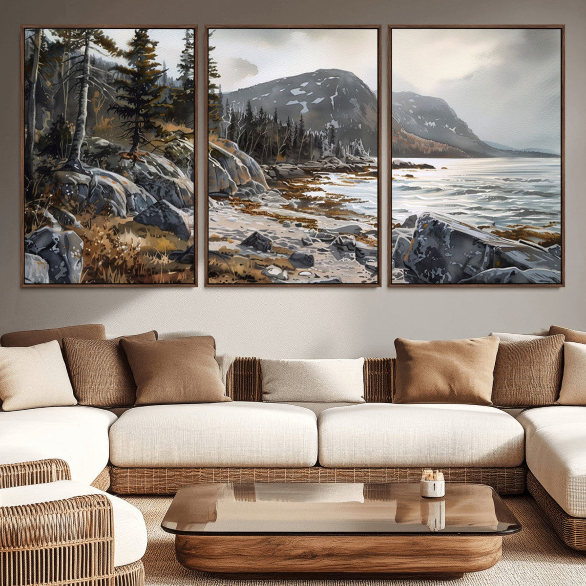 Serene Coastal View of Acadia National Park