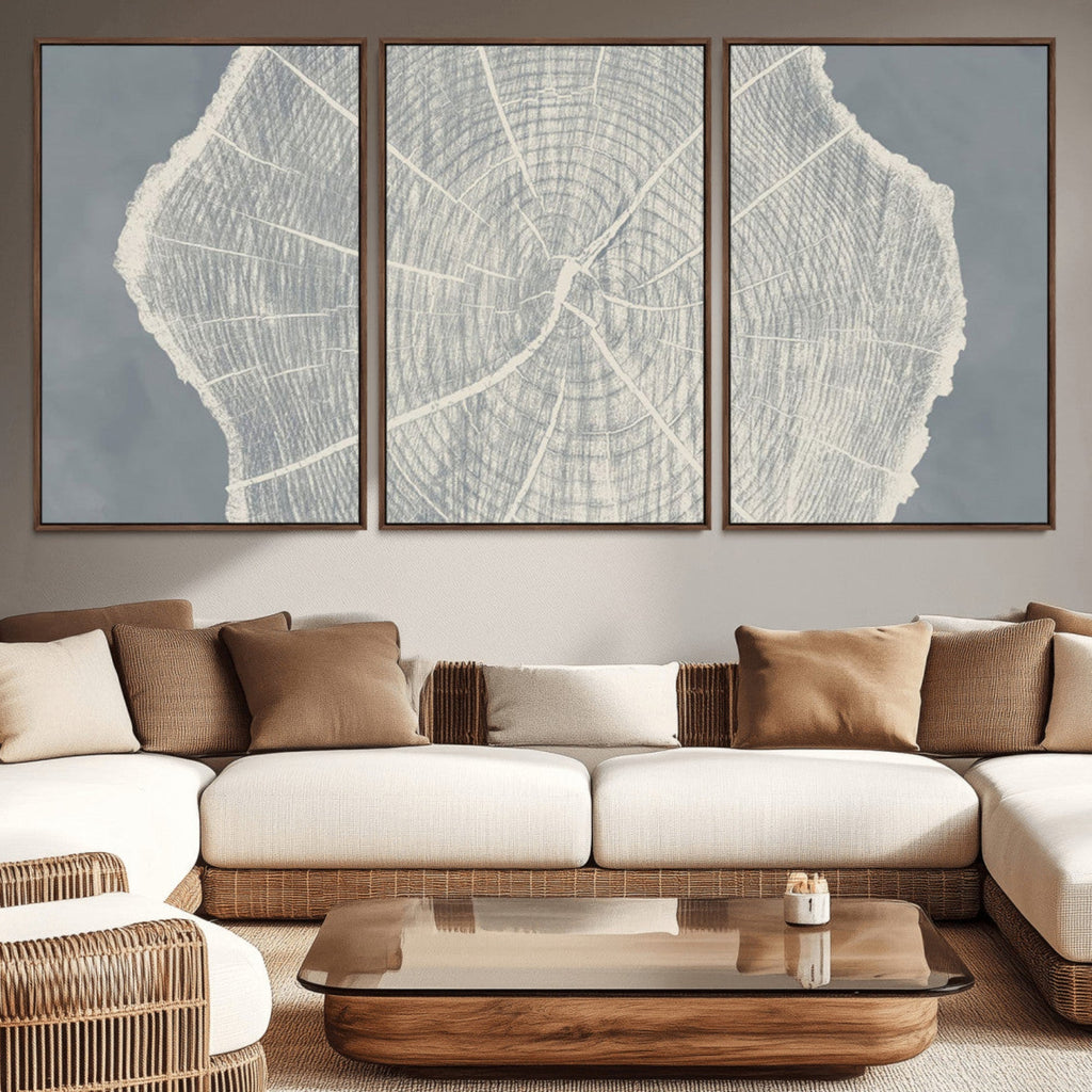 Abstract Tree Ring Wall Art Canvas Print, Framed and Ready to Hang