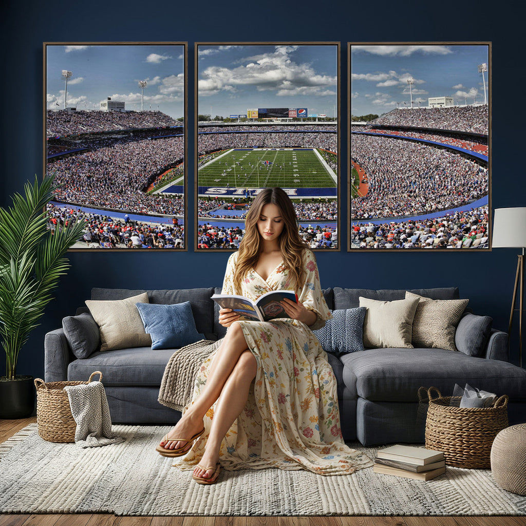 Buffalo Bills Highmark Stadium Wall Art Canvas Print, Bills Game Day Decor