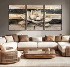 Lotus Flower Wall Art | Framed Abstract Floral Canvas