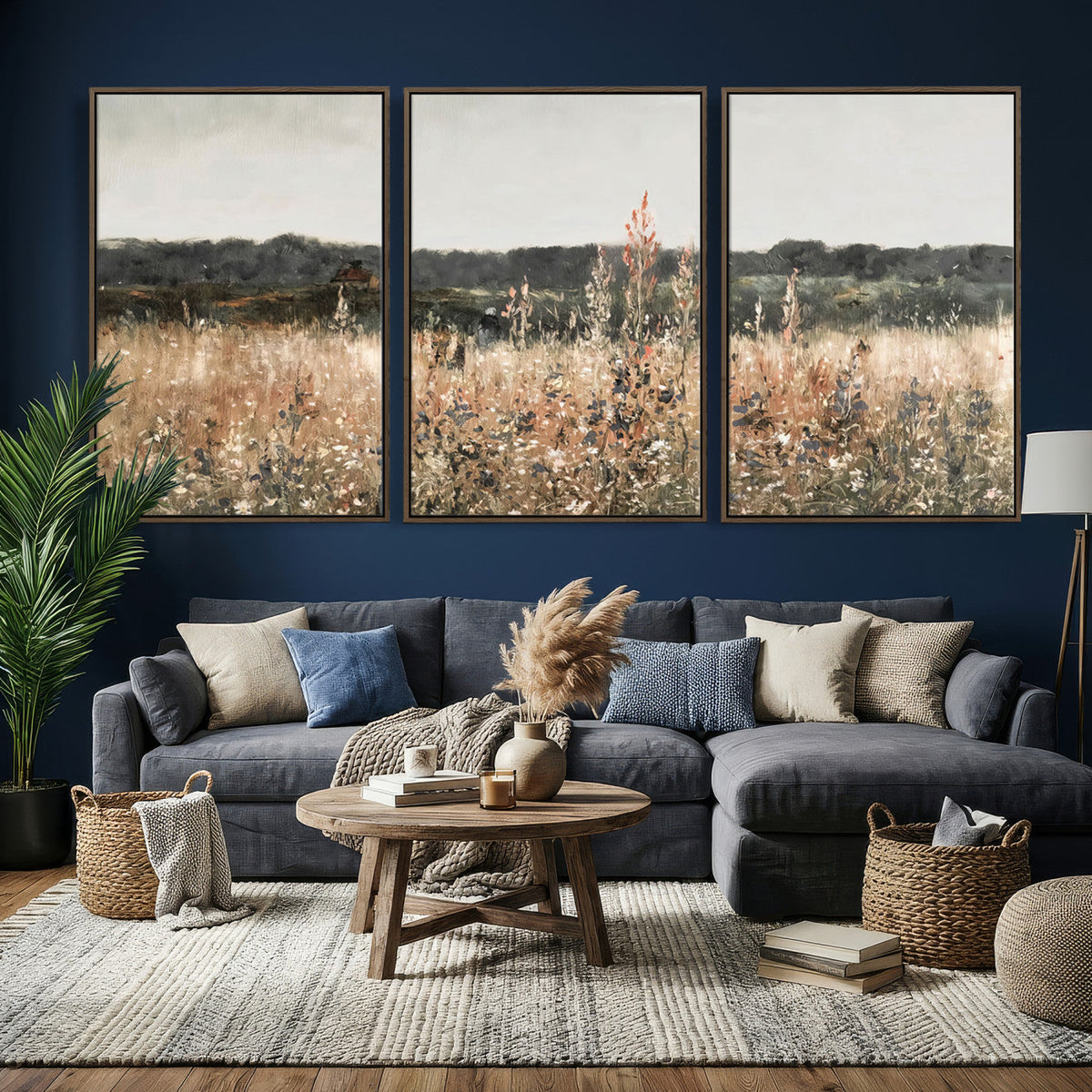 Rustic Field Landscape Wall Art Print, Giclee Canvas Wall Art