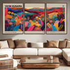 Yayoi Kusama Wall Art Canvas Print, Abstract Art, Large Framed Print, Japanese Wabi Sabi Wall Art