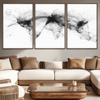 Flight Routes Air Traffic Map Canvas Wall Art, World Flight Routes Print