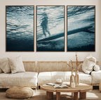 Underwater Surf Wall Art | Framed Ocean Wave Canvas Artwork