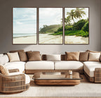 Relaxing Beach Wall Art Canvas Print, Framed Ocean View Coastal Serenity