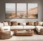 Beach Landscape Wall Art Canvas Print, Framed Sand Dune Photography, Minimalist Seascape Coastal Decor