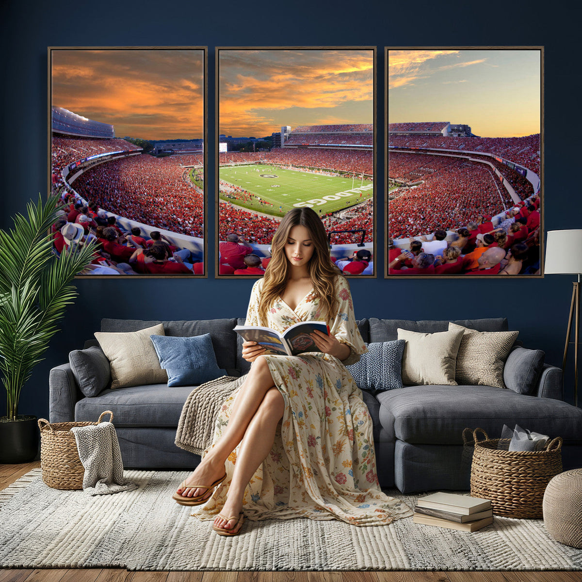 Dooley Stadium Wall Art, Sports Arena Canvas Print, Dooley Field, Framed and Ready to Hang