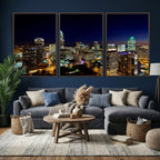 Atlanta Skyline Wall Art Canvas Print | Modern Cityscape