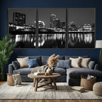Austin Skyline Wall Art Canvas Print, Austin Downtown Night Cityscape