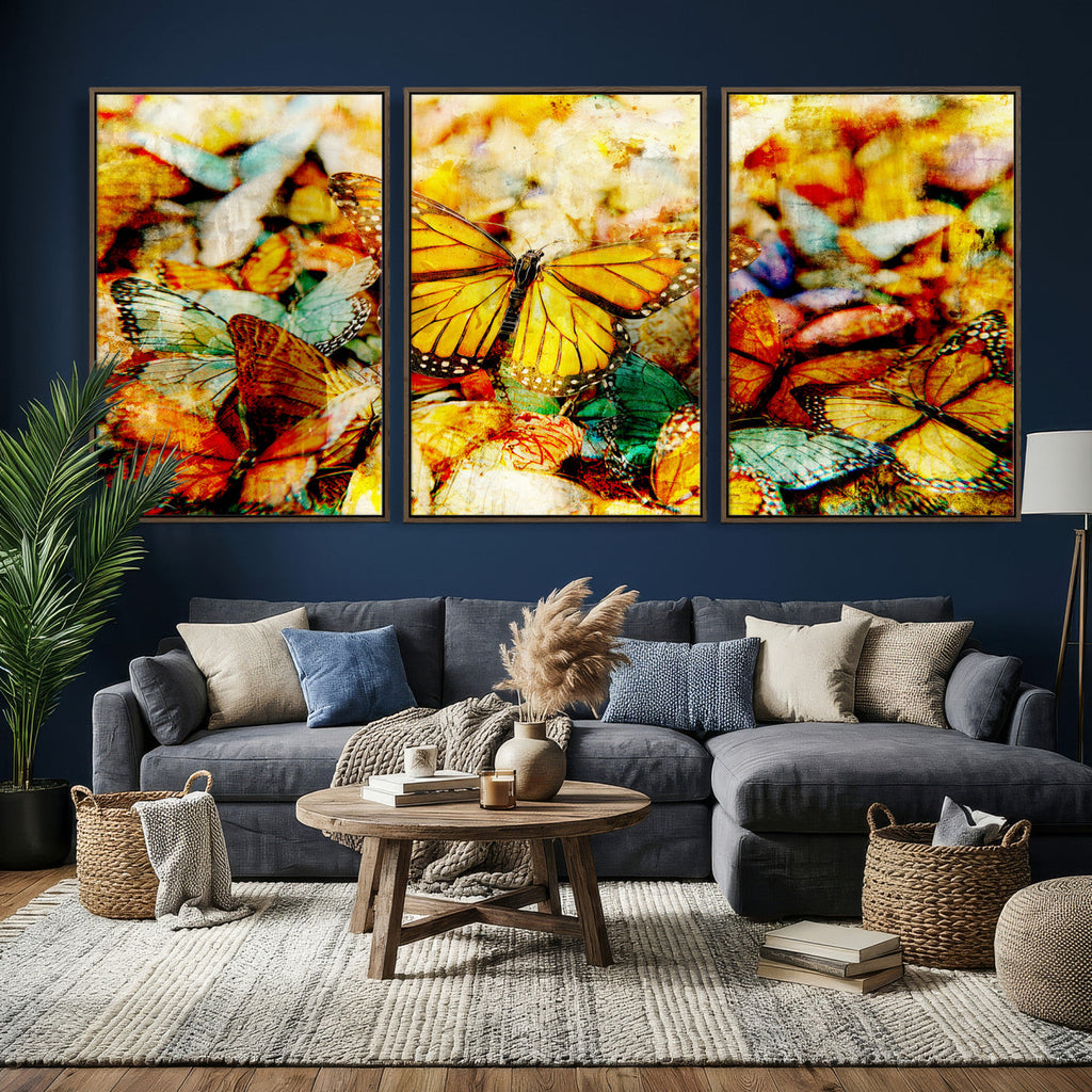 Butterfly Wall Art Canvas Print | Colorful Abstract Nature Artwork