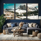 Snowy Mountain Wall Art Canvas Print, Alpine Pine Forest