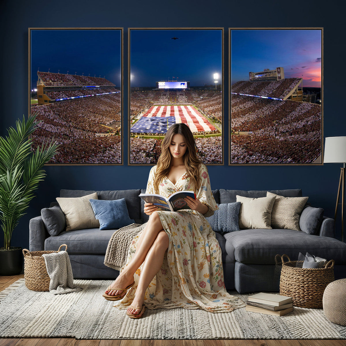 Oklahoma Sooners Memorial Stadium Wall Art Canvas Print