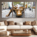 Charging Bull Wall Art Canvas Print