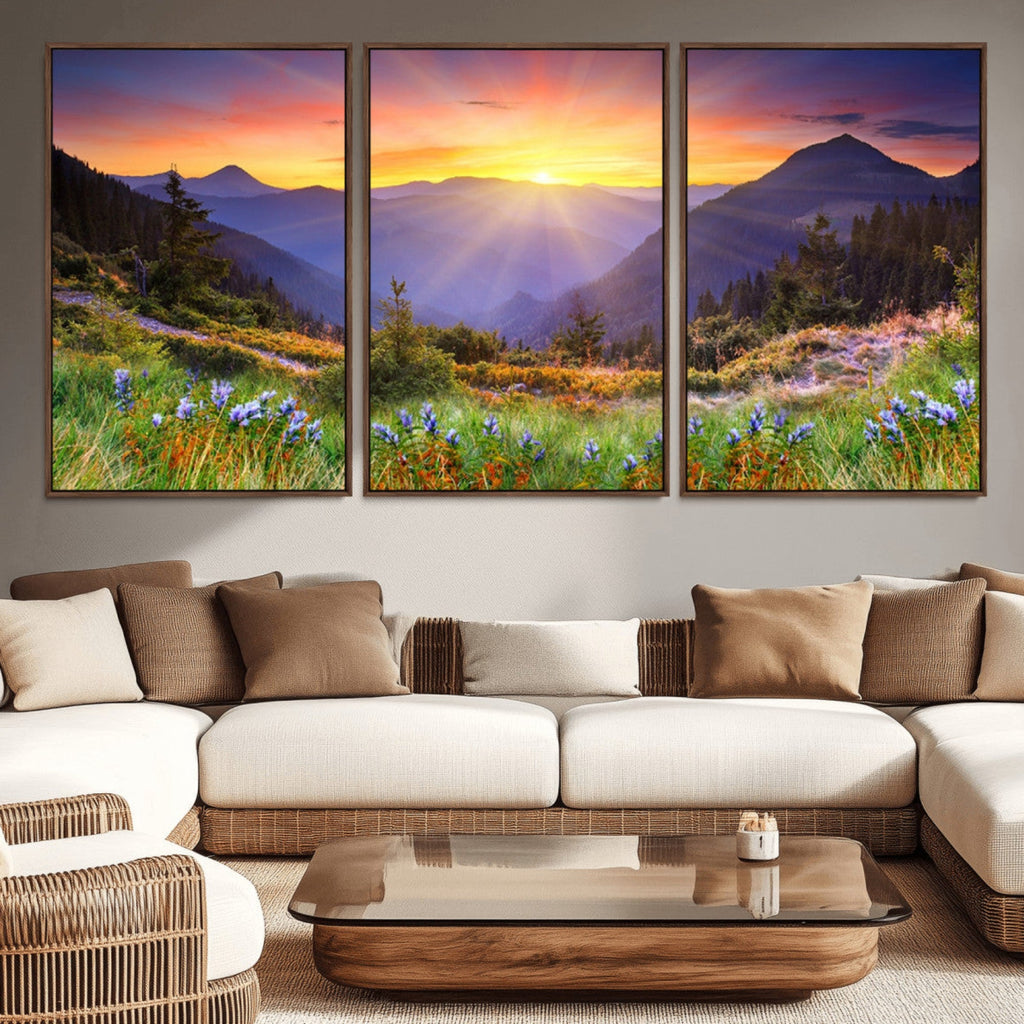 Mountain and Spring Wall Art Canvas Print