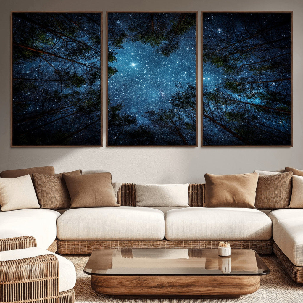 Forest and Stars Wall Art Canvas Print