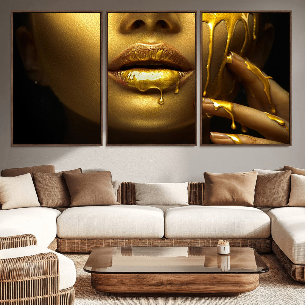 Gold and Women Wall Art Canvas Print
