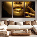 Gold and Women Wall Art Canvas Print
