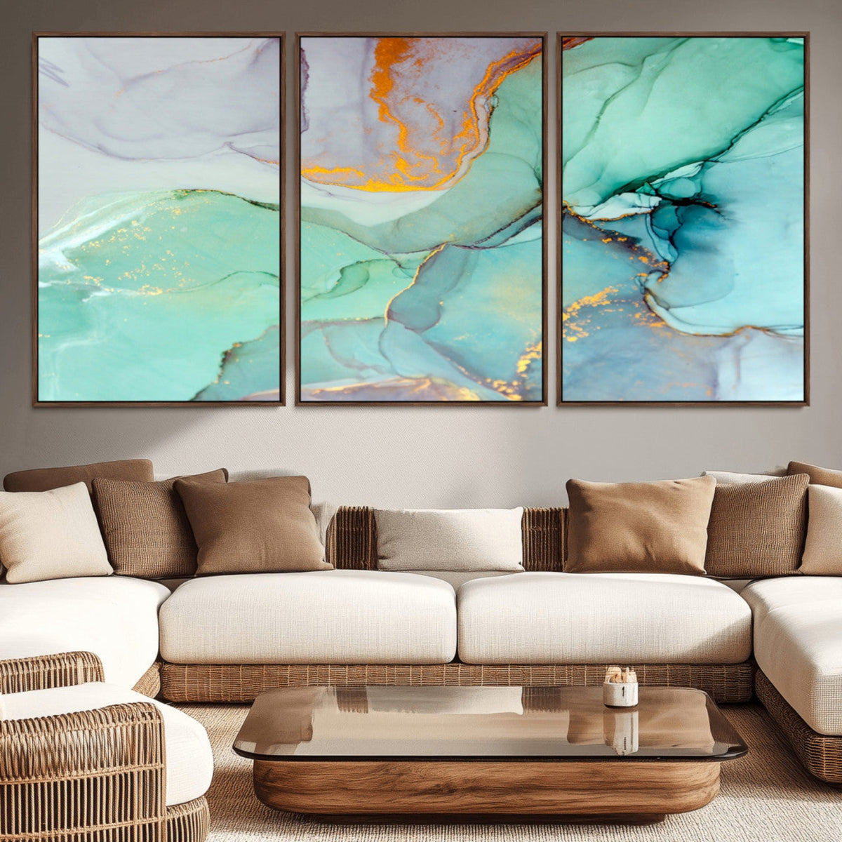Colorful Marble Fluid Effect Canvas Wall Art Print