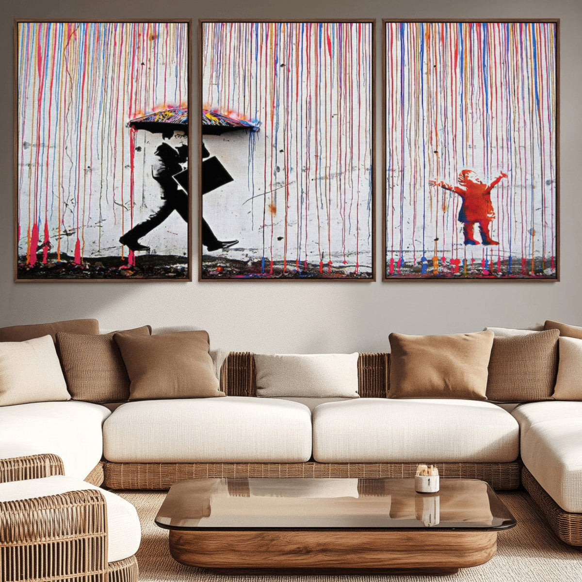 Banksy Wall Art Canvas Print | Framed Graffiti Street Art Picture