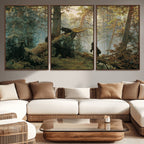 Baby Bears in Forest Wall Art Canvas Print