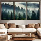 Captivating Misty Forest Wall Art, Foggy and Serene Atmosphere Canvas Print