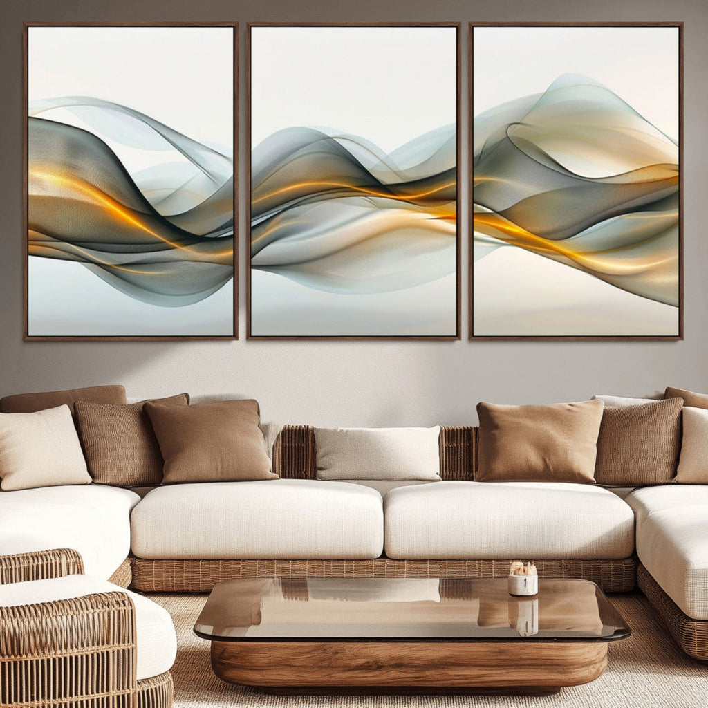Abstract Wave Canvas Wall Art | Fluid Contemporary Elegance in Motion