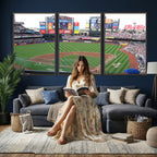 New York Mets Baseball Team Print, Citi Field Baseball Stadium Wall Art