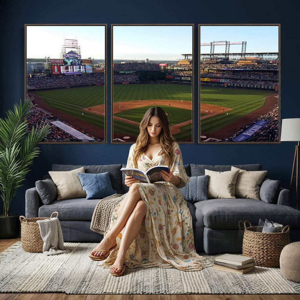 Colorado Rockies Coors Field Wall Art Canvas Print, MLB Baseball Stadium