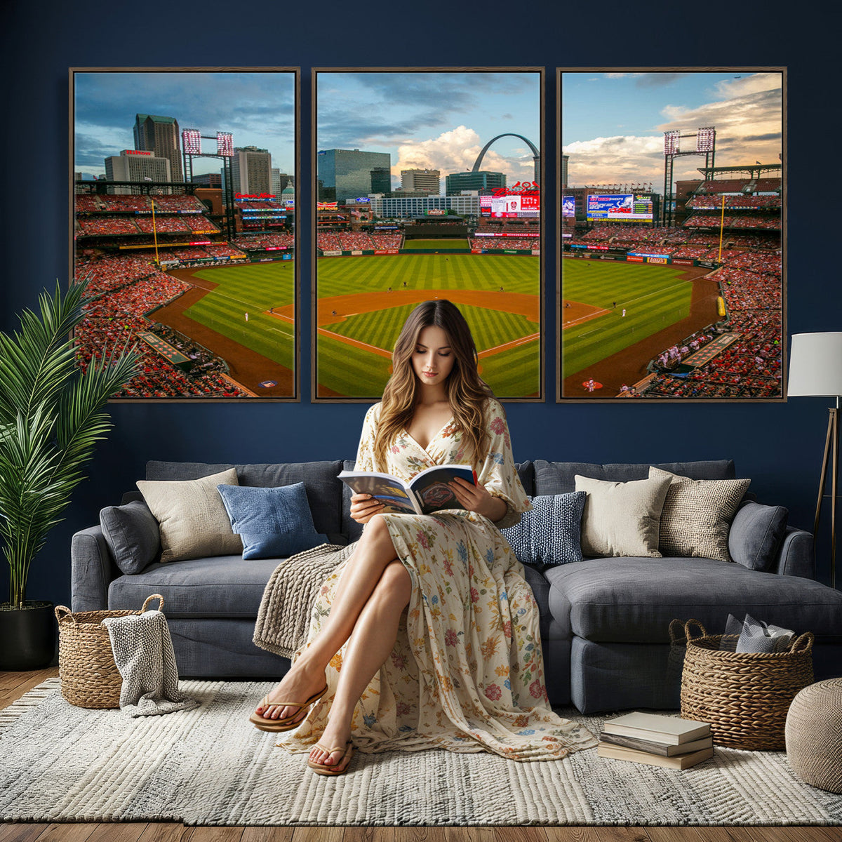 St. Louis Cardinals Baseball Team Print, Busch Stadium Wall Art, Framed and Ready to Hang