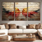 Abstract Angel Wings Canvas Wall Art, Modern Angelic Wings Decor, Framed and Ready to Hang