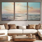 Abstract Ocean Wall Art, Boat Wall Art Canvas Print