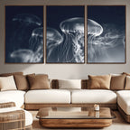 Jellyfish Wall Art Canvas Print, Modern Abstract Jellyfish