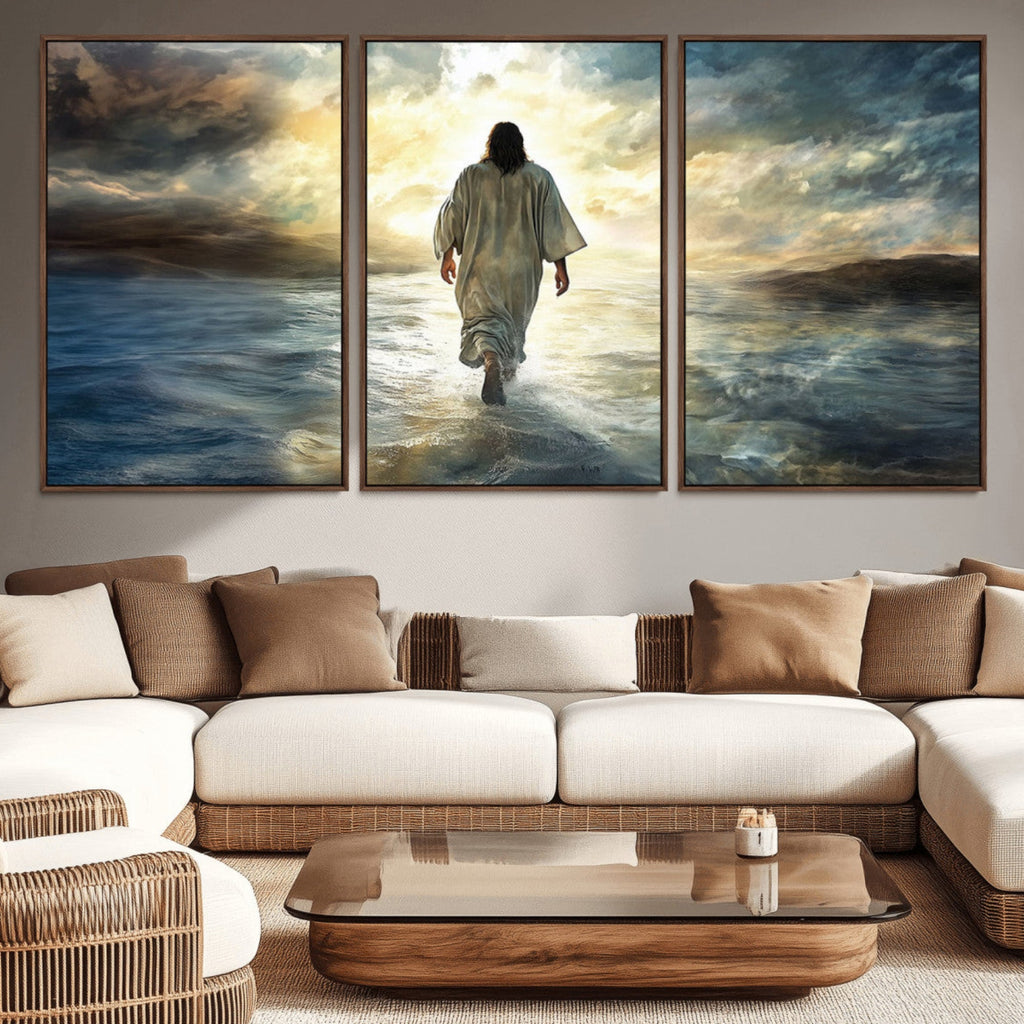 Jesus Walking on Water Wall Art | Canvas Print | Ready to Hang