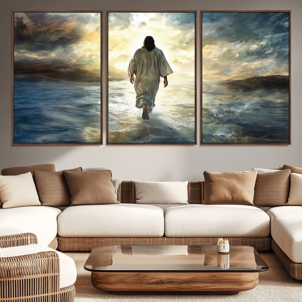 Jesus Walking on Water Wall Art | Canvas Print | Ready to Hang