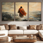 Jesus Walking on Water, Christian Wall Art, Jesus Christ Oil Painting Style Print