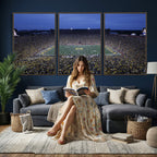 University of Michigan Wolverines Football Team Print, Ann Arbor, Home Bar Wall Decor