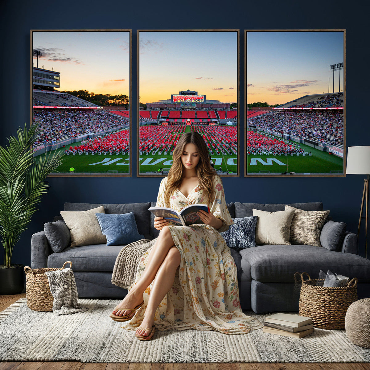 NC State Wolfpack Football Team Print Wall Art, Raleigh