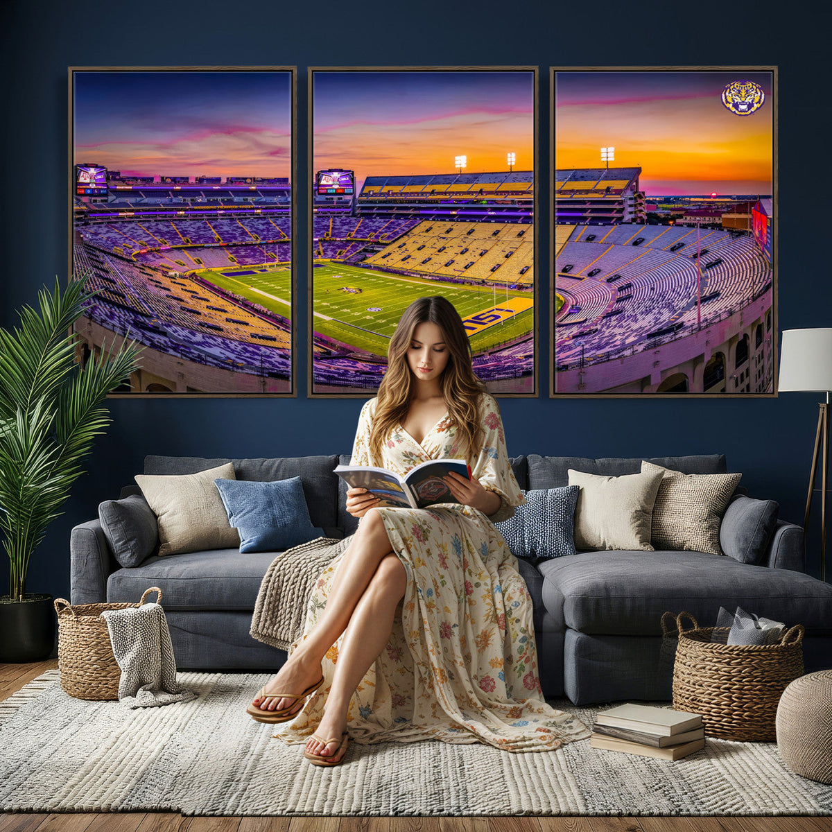 The Louisiana State University Tigers Football Team Print, Framed and Ready to Hang