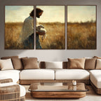 Jesus the Good Shepherd Wall Art Canvas Print, Inspirational Christian Religious Print for Prayer Room
